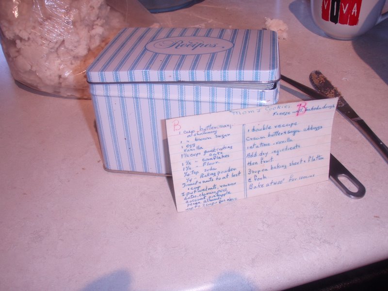 Mom's Recipes, in her hand-writing, safely stored away